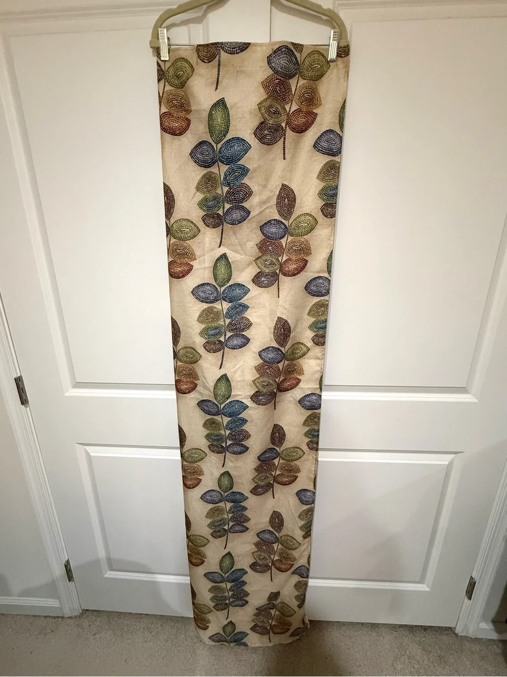 Croscill Beige Shower Curtain with Multicolor Leaf Print NWOT